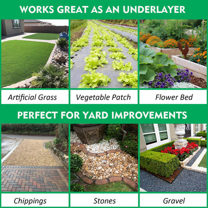Kdgarden Premium 5oz Pro Weed Barrier Landscape Fabric Ground Cover Heavy Duty Commercial Anti-Weed Gardening Mat, 4ft x 100ft, Black