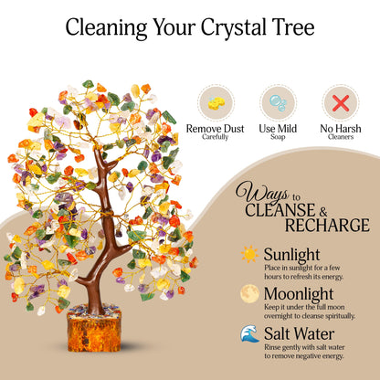 YATSKIA Chakra Tree - Crystal Tree - Stones and Crystals - Spiritual Decor - Chakra Stones and Healing Crystals - Feng Shui Decor - Crystal Gifts for Women