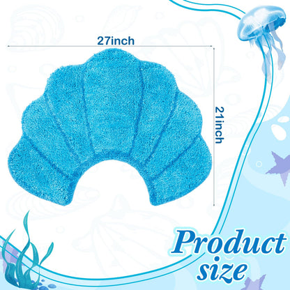 Drydiet Toilet Rug U Shaped Washable Soft and Absorbent Bathroom Rugs Non Slip Bath Mat Machine Wash Bathroom Contour Rug for Toilet Base, 24 x 20 Inch(Shell)