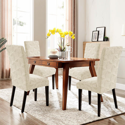 YEMYHOM Dining Chair Covers Set of 4, Stretch Dining Room Parsons Chair Slipcover, Removable Washable Furniture Protector for Home, Kitchen, Banquet (Beige)