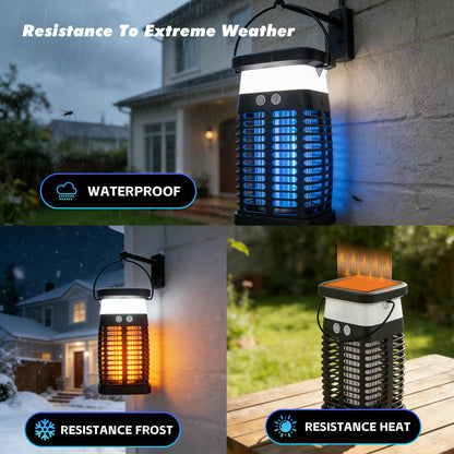 Syluris Bug Zapper Indoor Outdoor, Solar Mosquito Zapper with RGB Light & Reading Lamp Portable & Rechargeable, Waterproof Fly Zapper for Home Backyard, Patio