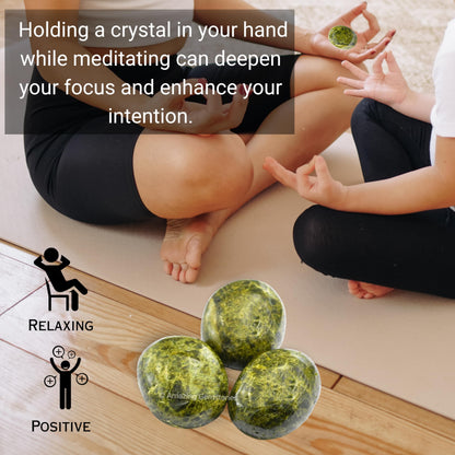 Amazing Gemstone Green Tourmaline in Matrix Crystals and Healing Stones - Large Palm Stone Crystals Piedra - Crystal for Good Luck,Positivity,Meditation - Unique Stocking Stuffers and Birthday Gifts