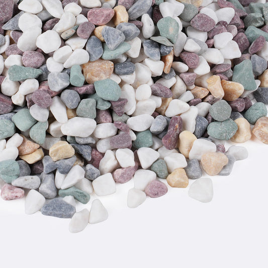 Rahato 10 lbs Natural Pea Gravel Pebbles for Aquarium, Fish Tank, 3/8 inch Decorative Pebbles for Indoor Plants, Succulent, Bamboo, Vase, Drainage Rocks for Potted Plants, Top Dressing, Mixed Color