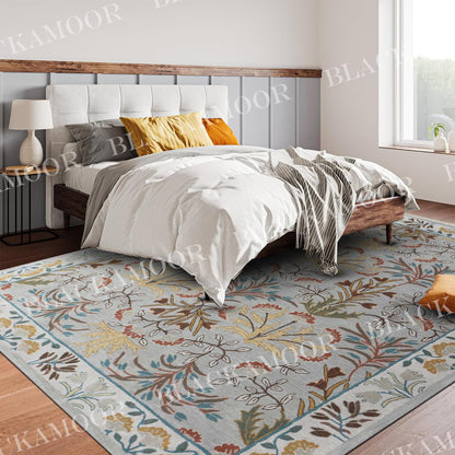 Isabel Handmade Wool Tufted Area Rug | Unique Traditional Adeline Gray Jaipuri Design, Thick & Soft Carpet | Perfect for Living Room, Bedroom Decor (3' X 5')