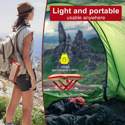 TJSTJS Camping Stool,Mountaineering and Hiking Portable Stools 13.5“ Portable Folding Stools for Outdoor Gardening and Beach Hiking Fishing,Foot Stool with Carry Bag to 330LB (13.5 inch)