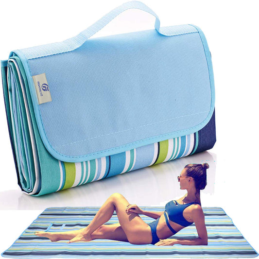 FashionLive Beach Blanket Extra Large Picnic Blankets Sandproof Waterproof Outdoor Indoor Blanket Lightweight Handy Mat Portable Beach Mat for Camping Hiking Travel Park Grass
