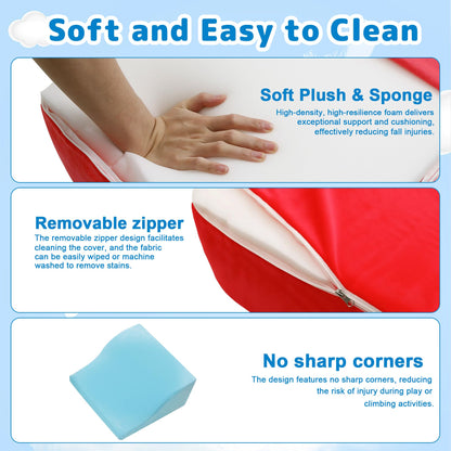 5Pcs Foam Climbing Blocks for Toddlers, Indoor Soft Climbing Toys with Ball Pit for Baby, Crawling Toys Activity Play Set for Playroom Living Room, Birthday Gifts for 1-3 Years(Balls not Included)