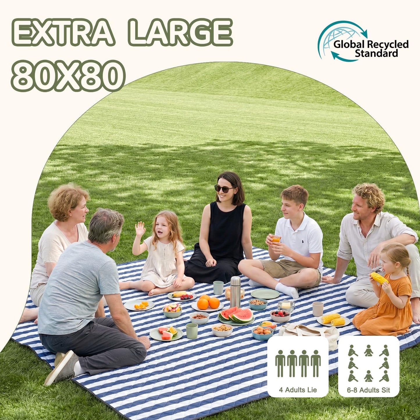 Genovega Waterproof Sandproof Beach Blanket Picnic Outdoor Mat Rug Extra Large Foldable Sand Free Big Giant XL Car Essential Roadtrip Gadget Rv Accessories Gear Must Haves Hiking Items Necessities