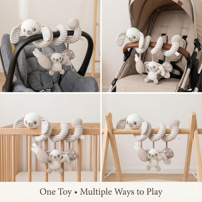 Carseat Toys Hanging Spiral Bunny – Car Seat Toys for Babies, Stroller Toys for Babies 0-6-12 Months, Crib Toys Hanging & Baby Hanging Toys, Newborn Infant, for Baby Gym & Stroller Toy