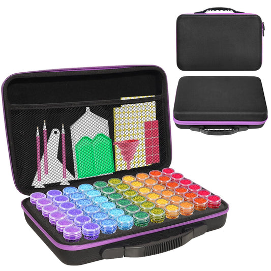 CAIOVSE Diamond Painting Storage Containers,60 Slots Diamond Painting Accessories Kits Diamond Art Accessories and Tools for Craft Jewelry Rhinestones Bead Organizer