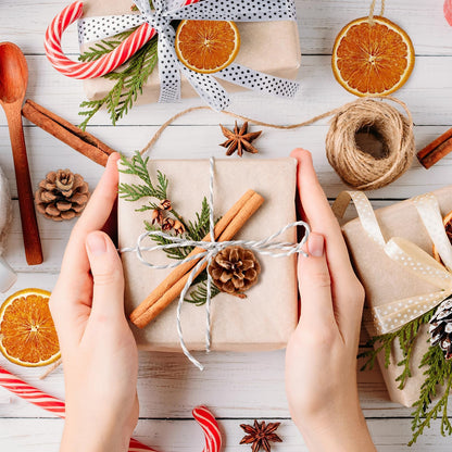 32pcs Natural Christmas Tree Ornaments Set, Rustic Christmas Ornaments Bulk with Dried Orange Slices, Cinnamon Sticks and Pine Cones with Rope,Hanging Yule Decor for Xmas Tree, DIY Crafts Decorations
