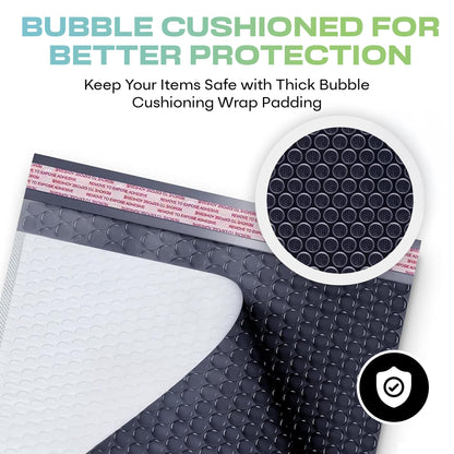 White Poly Bubble Mailers 8.5x12 inch #2 | Self Seal Padded Envelopes | Cushioned Bubble Mailer | Usable Size 8.5x11 | WaterProof | Lightweight mailing Shipping Bags | US Made | 200 Pack Bulk