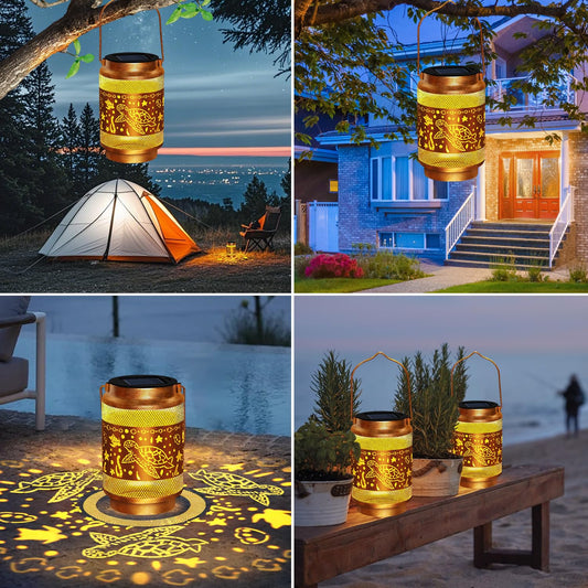 Solar Lanterns Outdoor Waterproof Turtle Garden Decor Christmas Decorations Birthday Gifts for Women Grandma,Grandma Hanging Solar Lights Hollowed-Out Lanterns for Garden Yard,Patio,Backyard,Porch