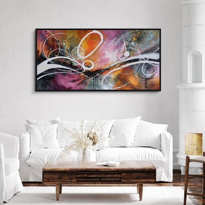 yiijeah Purple Wall Decor Bedroom Canvas Abstract Bathroom Art Picture Items for Women Framed Artwork Print 48x24 Inches