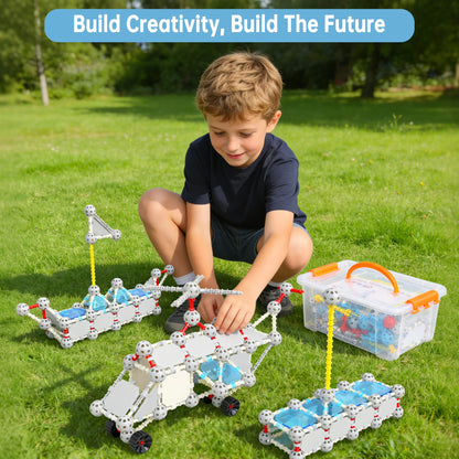 Tazakure 160 Pcs STEM Building Blocks Toys for Kids,Educational Engineering Kits for 4 5 6 7 8+ Year Old Boys & Girls with Storge Box,Learning Toys Sets & Birthday Gift for Toddlers