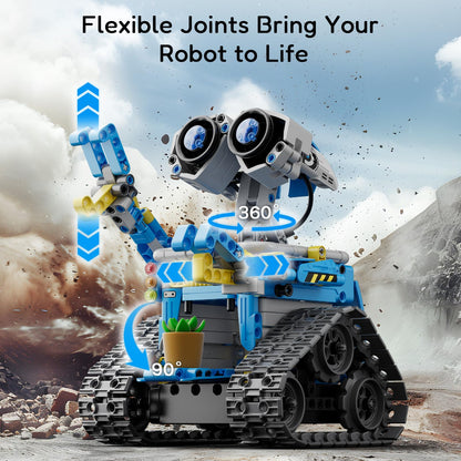 Mibido Robot Building Kit with Remote Control STEM Gifts for Kids Boys Ages 8-14, Technic Coding Robotic Toys for Teen‘s Birthday, Build 5in1 Models with 488 Pieces
