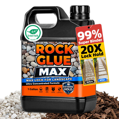 JDicton Rock Glue for Landscaping 1 Gallon - Concentrated Mulch Binder for Landscaping for Pea Gravel, Pebble & Stone, Landscape Glue for Patio & Driveway, 100% Permeable, Pet Safe, Last 2 Years