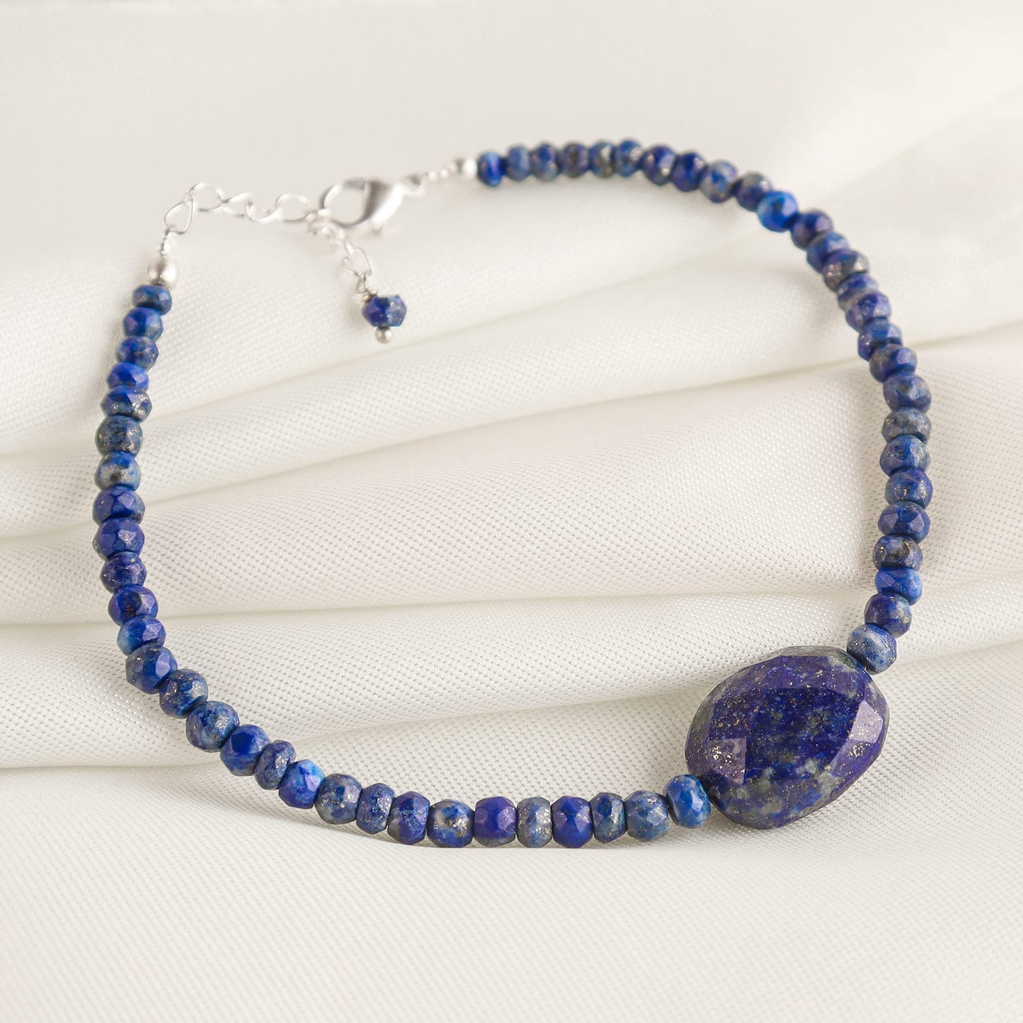 Natural Lapis Lazuli Gemstone Beads With Ball Bracelet for Women, Crystal Gems Healing Bracelets, Chakra Stone Bead Bracelets, Stone Weight Approx 28 to 30 Carats Stone Size Approx 2 to 2.5mm