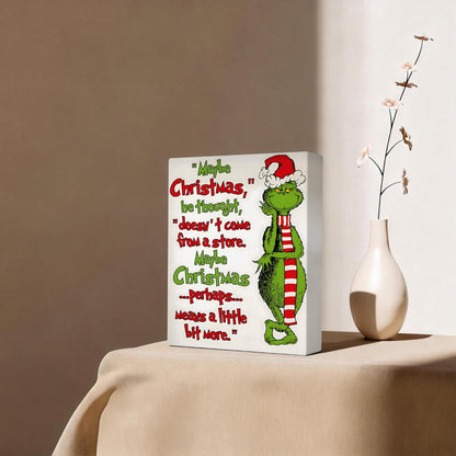 Christmas Canvas Wall Art Decor - “Maybe Christmas Means a Little Bit More” Holiday Quote Decor - 16x20 inch Whimsical Festive Wall Decoration for Room or Office - Premium Quality Canvas Print