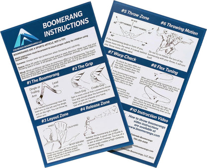Colorado Boomerangs Manu Pro Blue Boomerang - for Kids 8-80!