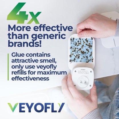 VEYOFLY Fruit Fly Traps for Indoors Official Refill, Gnat Trap Indoor Plug in, Bug Traps, Flying Insect Trap, Gnat Traps for House Indoor, Fly Trap Indoor for Home, Mosquito Catcher, Pack 15 Refills