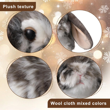 JolliLudo Eater Dutch Lop Eared Rabbit Ornament Cute Stuffed Animal Fluffy Rabbit Animal Realistic Bunny Cute Stuffed for Xmas Gift Friends 9.8 Inches(Soft,1 Pcs)
