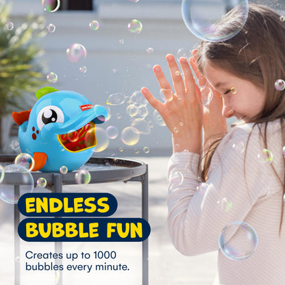 Kidzlane Bubble Maker Machine for Kids - Big Bubbles Speed Blower for Toddler's Outdoor Party Play - Makes 500 to 1000 per Minute (Bubble Dolphin) - Easter Basket Filler and Easter Gift for Children