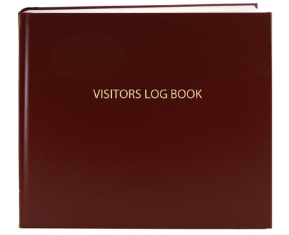 BookFactory Visitor Log Book Visitor Register Visitors Sign-in Book - 120 Pages, 8 7/8'' x 7'' - Burgundy Cover, Section Sewn Hardbound (Made in USA)