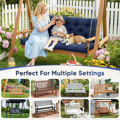 SLIMSTY Porch Swing Cushions,Waterproof 2-3 Seater Replacement for Outdoor Furniture,Thickened 4.7 Inches Patio Cushion with Ties& Backrest,Outdoor Bench Cushion for Backyard,Garden,60 x 40 inches