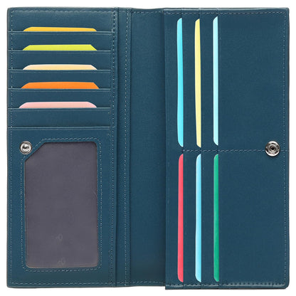 GOIACII Wallet Women RFID Blocking Thin Leather Clutch Credit Card Holder