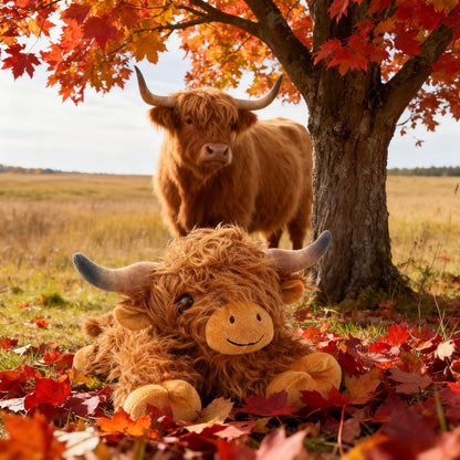 JDF 4lbs Highland Cow Weighted Stuffed Animals, 22in Giant Highland Cow Gift Plush Toy, Adorable Stuffed Animal Adults & Kids Highland Cattle Plushie Pillow Decor