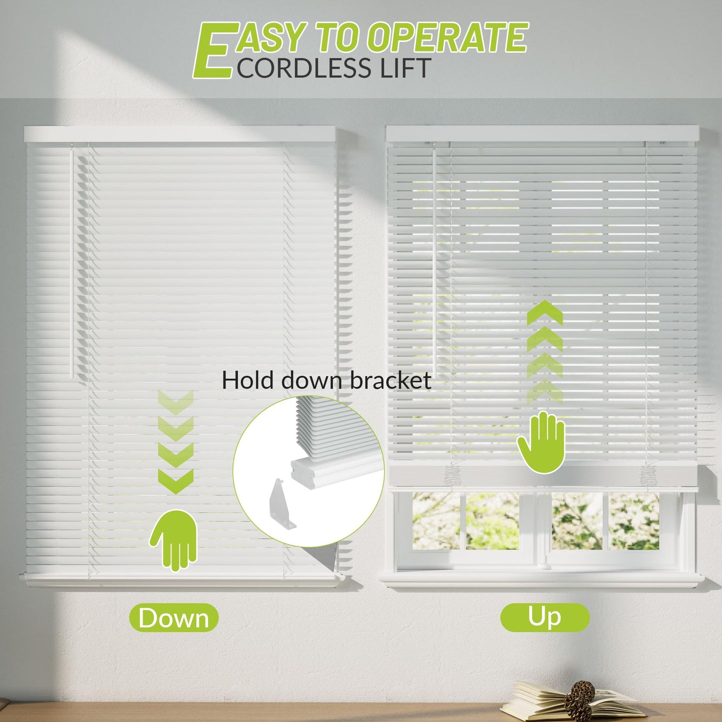 SZXIMU Window Blinds 30" W X 64" H, 1" Cordless Blinds for Indoor Windows, Room Darkening Mini Blind, Horizontal Blinds & Shades White for Home Bedroom Living Room Office Kitchen