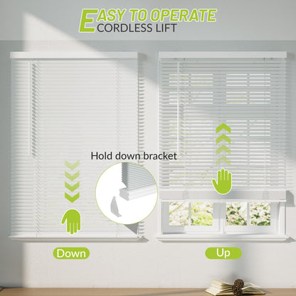 SZXIMU Window Blinds 30" W X 64" H, 1" Cordless Blinds for Indoor Windows, Room Darkening Mini Blind, Horizontal Blinds & Shades White for Home Bedroom Living Room Office Kitchen