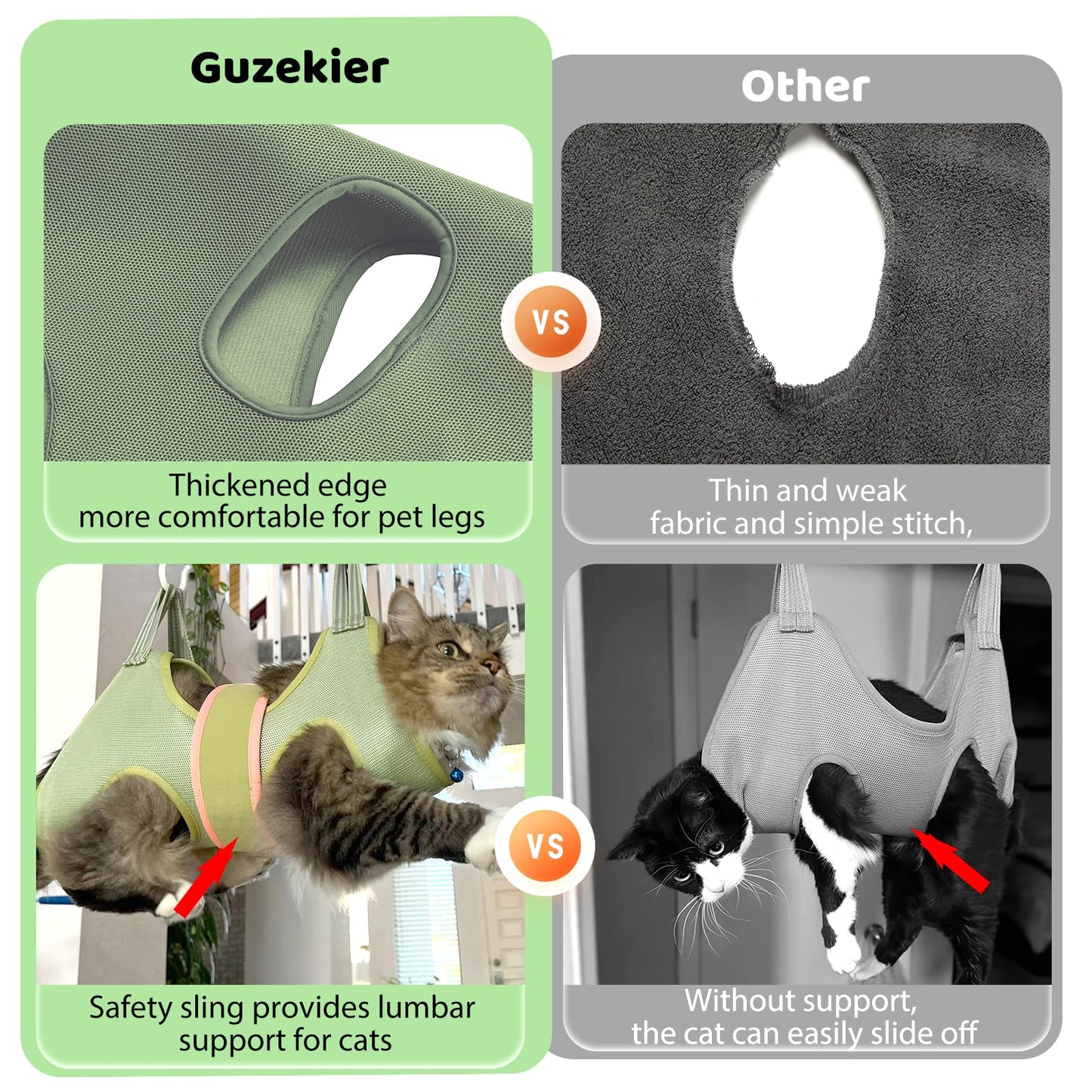 Guzekier Cat Grooming Hammock Harness for Cats, Cat Nail Clipper