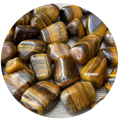 GAF TREASURES Wholesale Tiger Eye Tumbled Stones, Polished Natural Tiger Eye Gemstone, Tiger Eye Polished Rocks (Tiger Eye, 0.25 Pound)