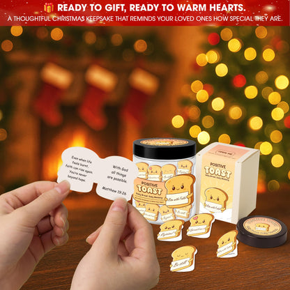 Positive Toast Scripture Jar - 60 Daily Bible Blessings, Christian Encouragement Cards, Faith Gift for Women, Teens, Kids & Coworkers