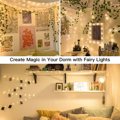 suddus 66ft 200 LED Outdoor String Lights,Fairy Lights Battery Operated with Remote, Twinkle Lights Battery Operated for Bedroom, Dorm, Patio, Fireplace,Garden, Party, Wedding DIY,Indoor(Warm White)