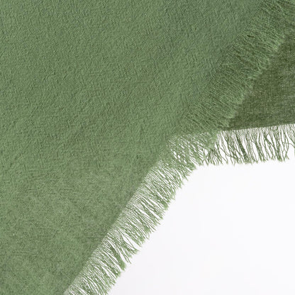 DeZerlor 6 Pack Sage Green Cotton Linen Napkins with Fringe Spring Cloth Napkins Set of 6 Boho Handmade Dinner Napkins Bulk for Wedding Bridal Baby Shower Parties, 17 x 17 Inches