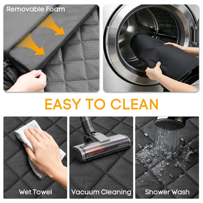 PETICON SUV Cargo Liner for Dogs, Waterproof Trunk Cover with Cushioned Sides to Protect Pet, Full Coverage Non-Slip Seat Cover for SUVs with Bumper Flap Protector