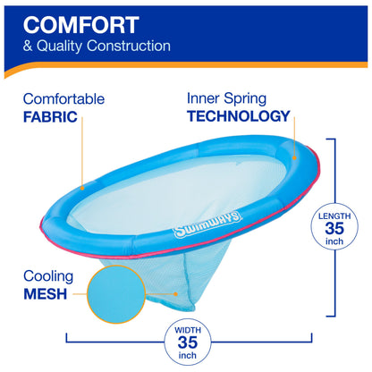 SwimWays Spring Float Premium Papasan Pool Lounger, Inflatable Pool Floats Adult with Fast Inflation for Ages 15 & Up