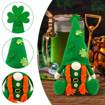 St Patricks Day Decorations - St Patricks Day Decor - Leprechaun Stuffy Doll, St Patrick's Day Plush Shamrock Gnomes Decorations for Home, Office - St. Patricks Day Table Centerpiece - Irish Gifts