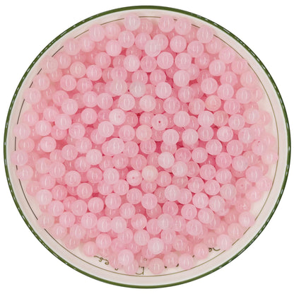 WHNKFB 10mm 50PCS Natural Full-Bodied Rose Quartz Round Beads, Opaque Loose Pink Crystal Beads for Jewelry Making Craft - 4mm 6mm 8mm 10mm Options with Free Elastic Cord
