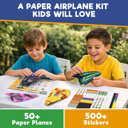 Doctor Jupiter My First Paper Airplane Book Kit for Kids Ages 4+ | Travel Toy Activities for 6-7-8-9-10 Year Old Boys & Girls | Make & Fly 50+ Paper Airplanes with 500+ Stickers