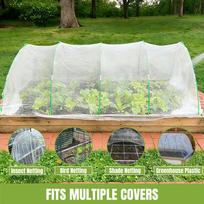 Gardynex 72 PCS Garden Hoops Greenhouse Hoops, Durable Plastic Coated Fiberglass Garden Tunnel for Raised Beds, DIY Plant Support Stakes for Garden Netting & Row Cover, Rust-Free Frames