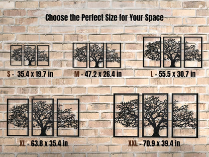 VAILLA Wood Wall Art Decor Wall Hanging Sculpture Modern Home Decoration 3 Panels Nature Wall Hangings Large Wooden Wall Arr 3D Textured Sculptures for Living Room Bedroom Office Dinnig Room (Tree of Life)