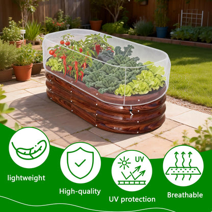 2 PCS Garden Netting for Raised Beds 2x4 Fine Mesh Raised Beds Garden Bug Netting Pest Barrier Screen with Drawstring for Plants to Keep Small Animals Pest Out Protect for Vegetables (2x4 FT)