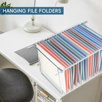 fwipiyo Light Purple Hanging File Folders,25 Pack Letter Size File Folders with 1/5-cut Tabs,Office Essentials for Filing Cabinet & Desk Storage