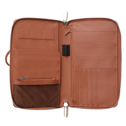 RFID Blocking Family Passport Holder Wallet 6,Premium Leather Travel Document Organizer for Women and Men,Travel Wallet for Credit Card(Brown)