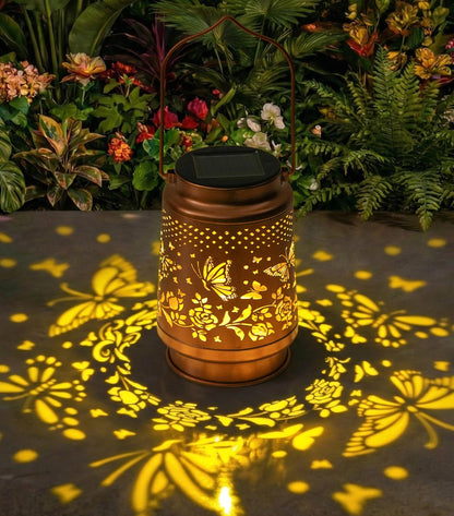 FancyPlus Solar Lanterns Outdoor Waterproof, Butterfly Birthday Gifts for Women Mom Grandma, Garden Hanging Solar Lantern Lights for Patio