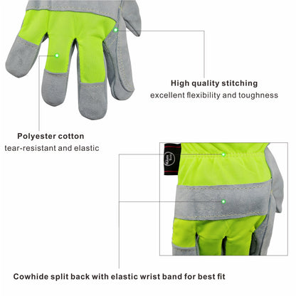 Kim Yuan Leather Work Gloves, Anti-slippery & Dirt-resistant, Perfect for Gardening/Construction/Motorcycle, Men&Women M/L/XL (M)
